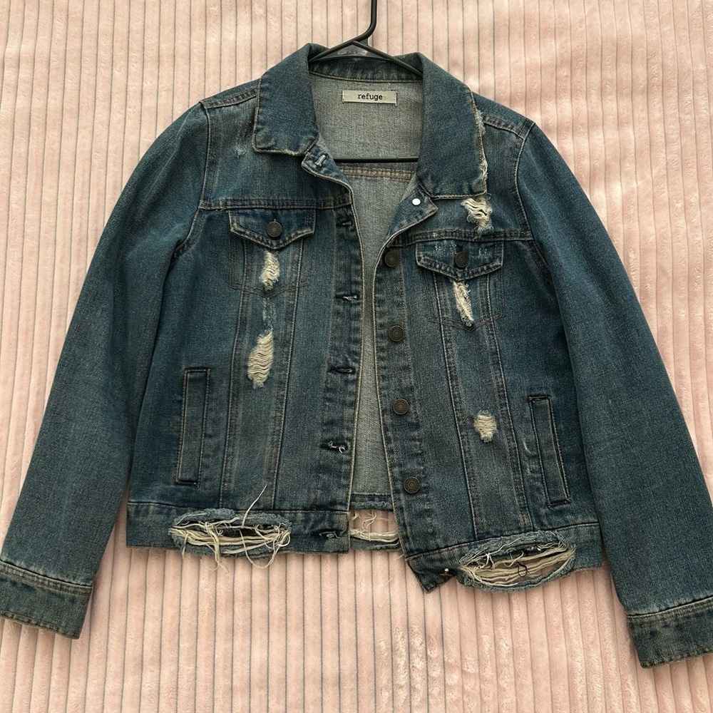 Distress Denim Jean Jacket